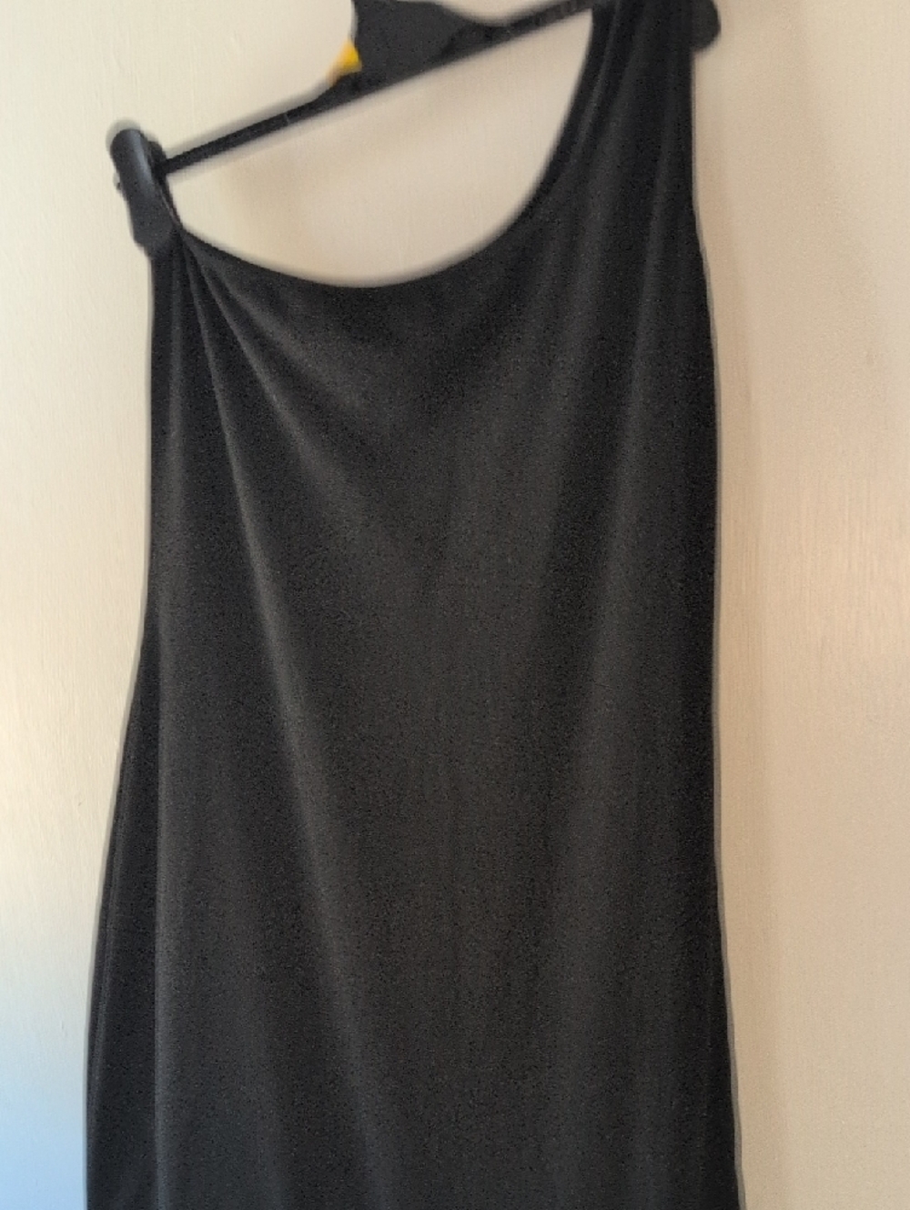 Black One-Shoulder Ruffle-Hem Dress - Picture 3 of 4
